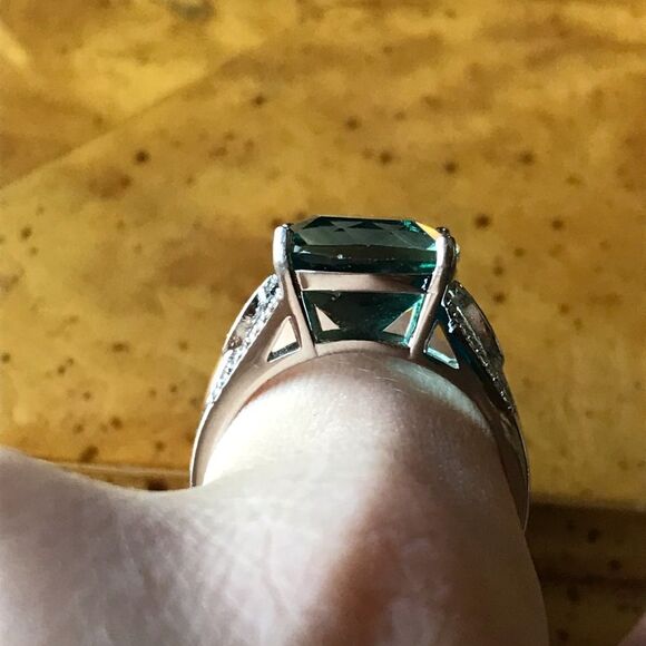 Teal Color Changing Fluorite Sterling Silver Ring Size 8.75 - Picture 9 of 9